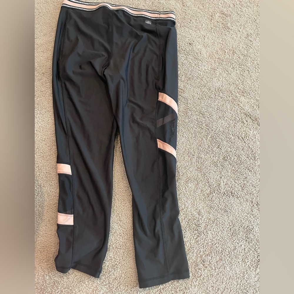 C&C California Black Workout Leggings with Pink Accents‎ Size XL